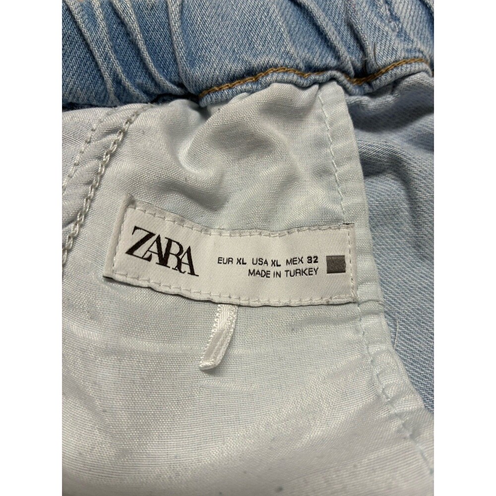 Zara Wide Leg Light Wash XL Pullstring Jeans High Waist Oversized - Picture 14 of 16